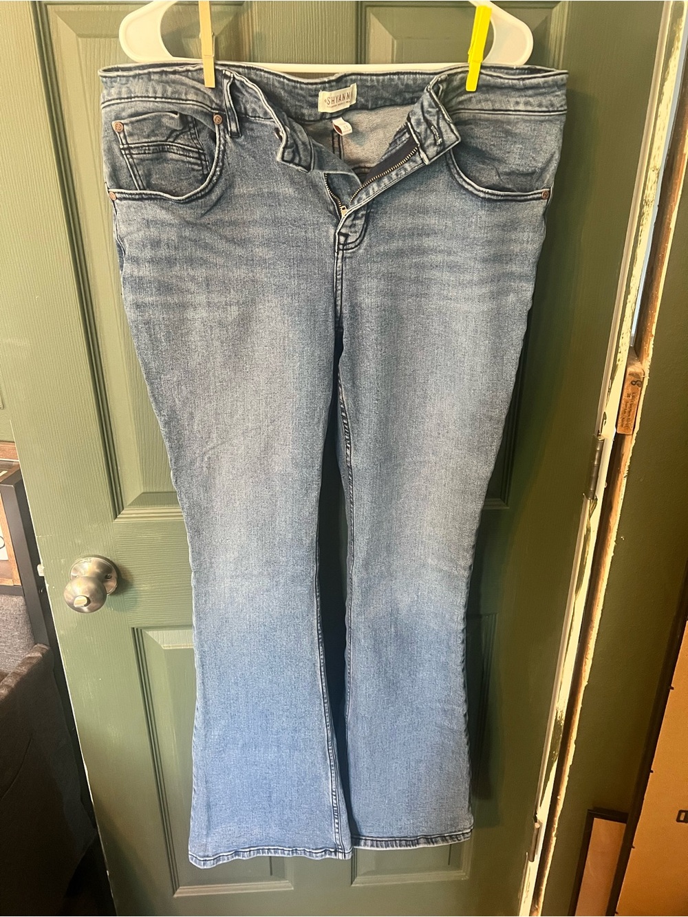 Size 33W x 34L. Shyanne Light Blue Flare Jeans - Women's